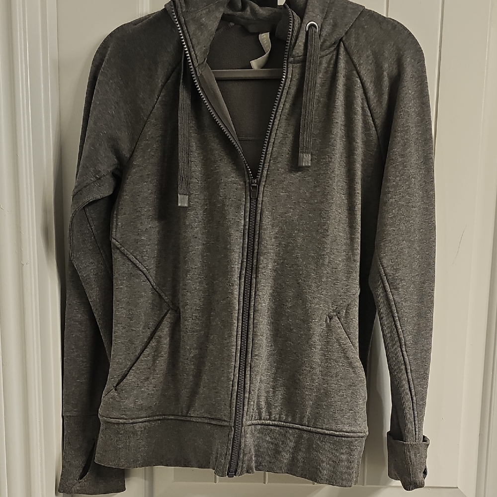Athleta Women's Charcoal Zip-Up Sweater